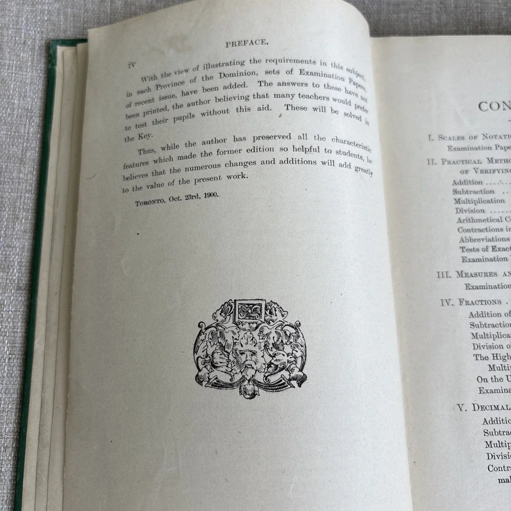 1900 Gage and Co's Educational Series Hamblin Smith's A Treatise On Arithmetic